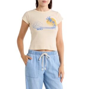 Roxy Wave Stripe Rib Graphic T-Shirt